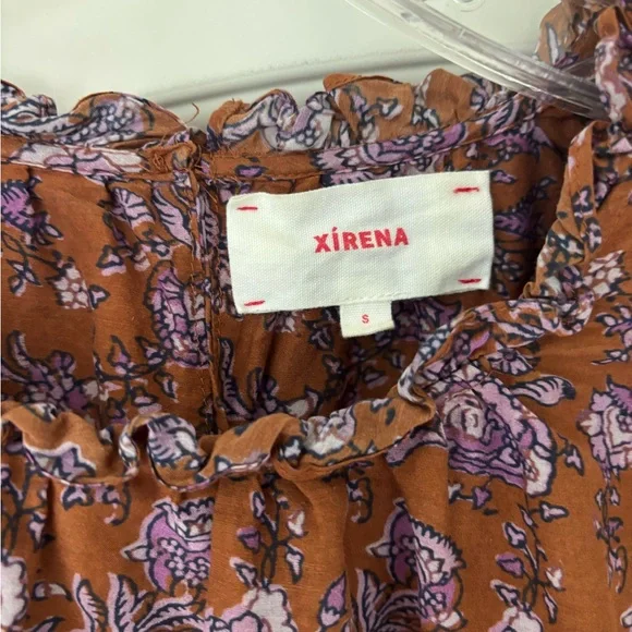 XiRENA Purple and Brown Floral Blouse - Picture 3 of 6
